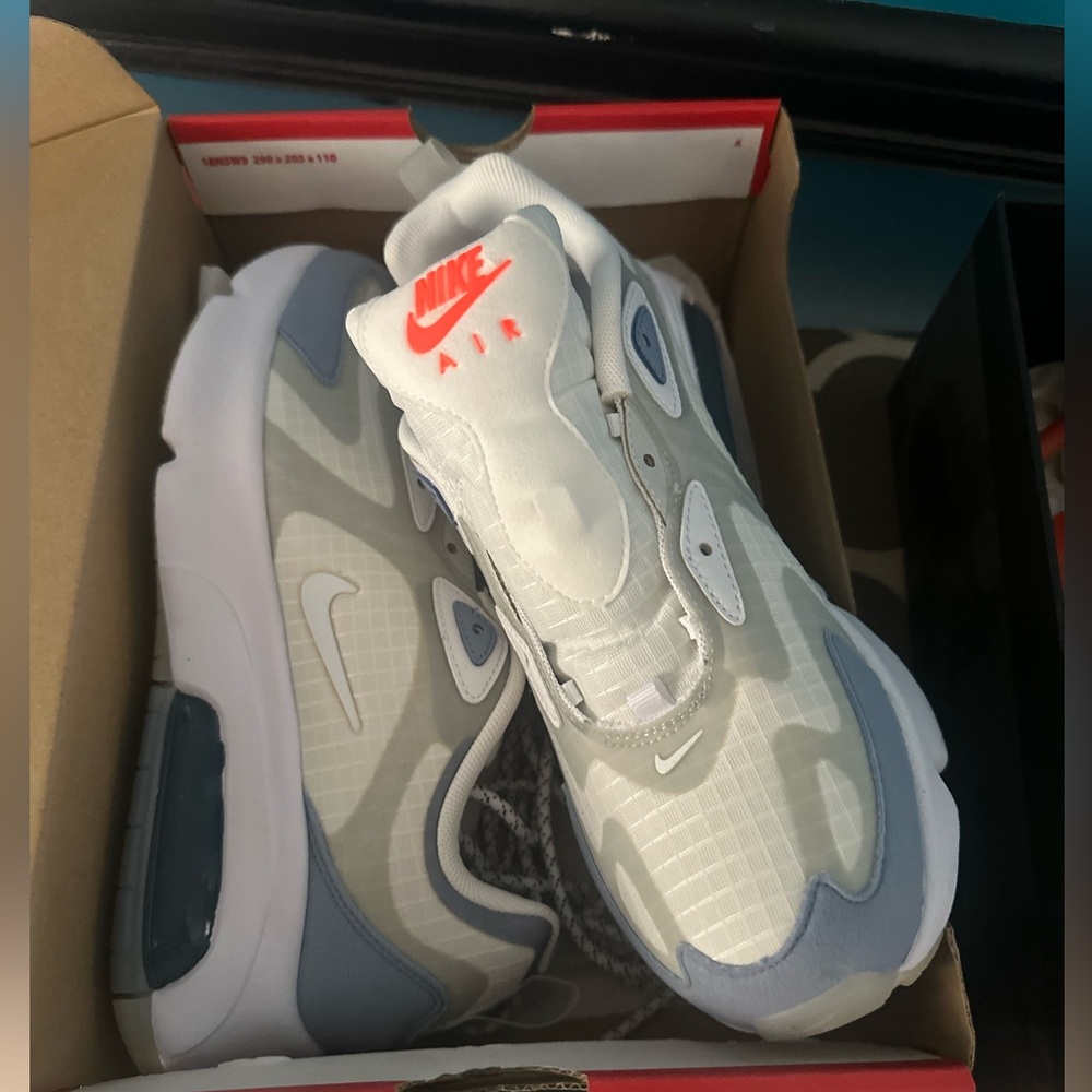 Nike Kids Sneakers White and Gray with Orange Accents